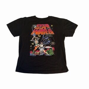 Star Wars Retro Comic Cover Graphic T-Shirt - Luke Skywalker Battles Darth Vader